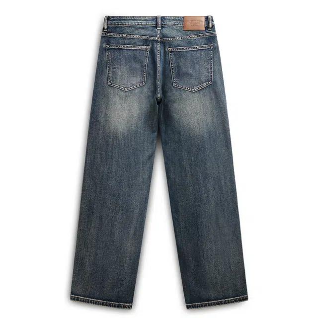 希越 高街潮牌宽松垂感显瘦直筒牛仔裤 男款