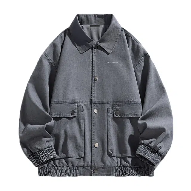 太子龍 美式复古棉衣棉袄翻领商务休闲百搭水洗棉高品质宽松外套棉服 男女同款