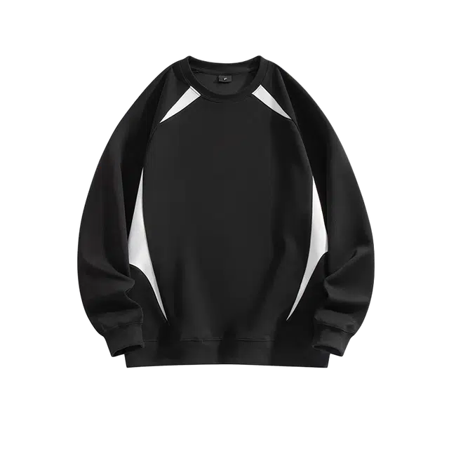 奇迹街区 日系拼接潮牌街头宽松打底百搭圆领卫衣 男女同款