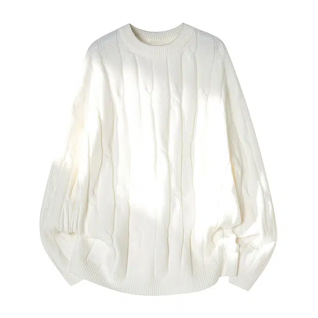 棉基因 文艺风不规矩结构设计款软糯纯色百搭宽松休闲毛衣 男女同款