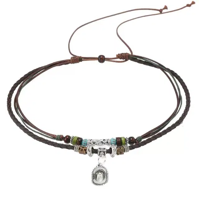 素于 个性嘻哈潮流创意中性朋克双层新中式复古民族风小众时尚水逆退散多财多福转运 柴木 项链 男女同款情侣款