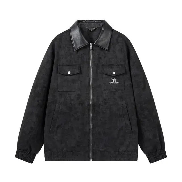 领航骆驼 美式复古废土风春秋外套翻领皮衣扎染工装口袋设计时尚百搭帅气休闲高街   夹克 男女同款