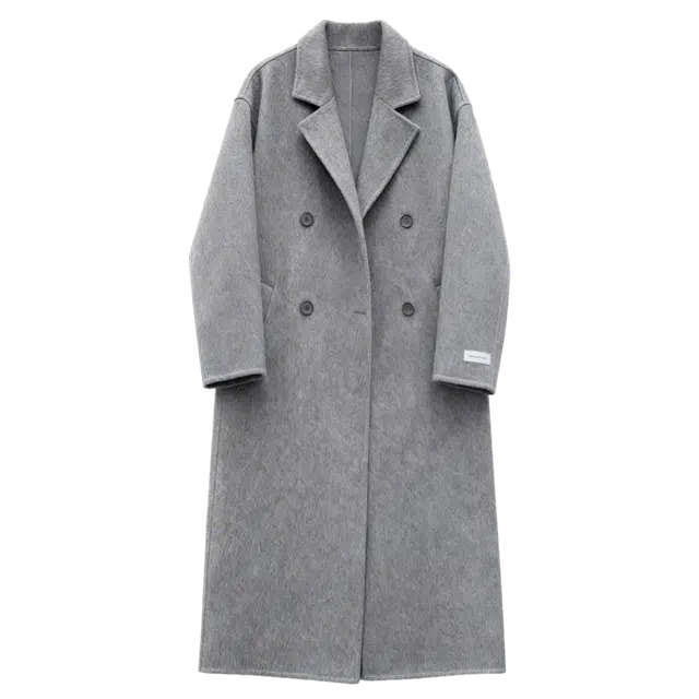 柏黛妃 双面羊绒羊毛女中长款秋冬韩版赫本风毛呢外套大衣 女款