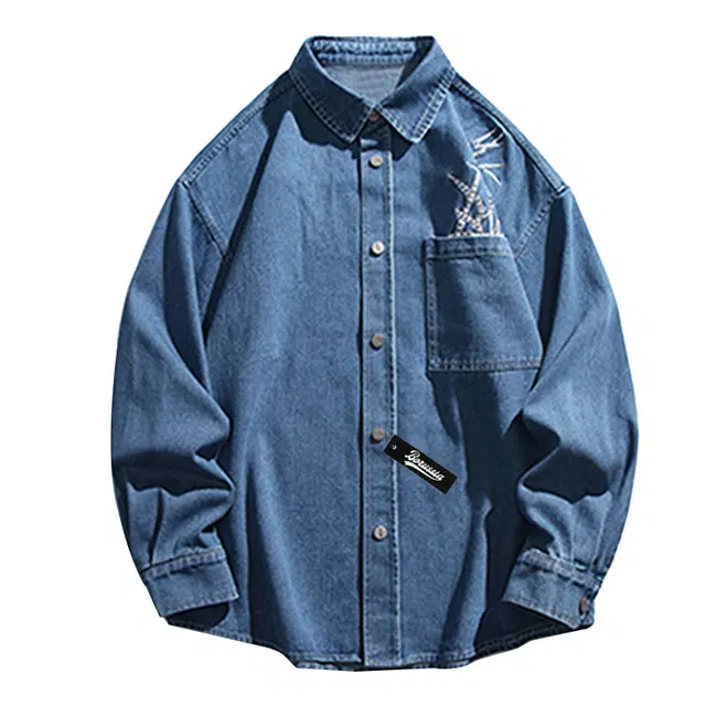 普鲁士多特蒙德 美式纯色复古小众个性设计高级感上衣百搭日常通勤基础款宽松长袖衬衫 男女同款