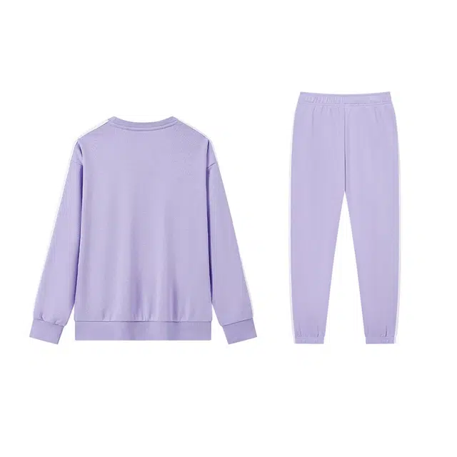 特步 套头舒适长袖卫衣简约百搭柔软裤子休闲运动套装 儿童款