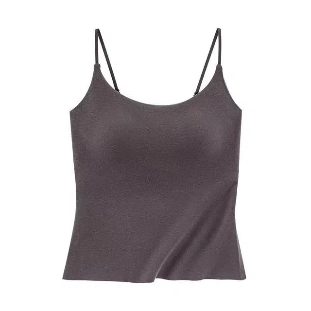 皇室品轩  细肩带吊带背心内衣女小胸聚拢带胸垫免穿文胸一体固定杯秋冬保暖上装 女款