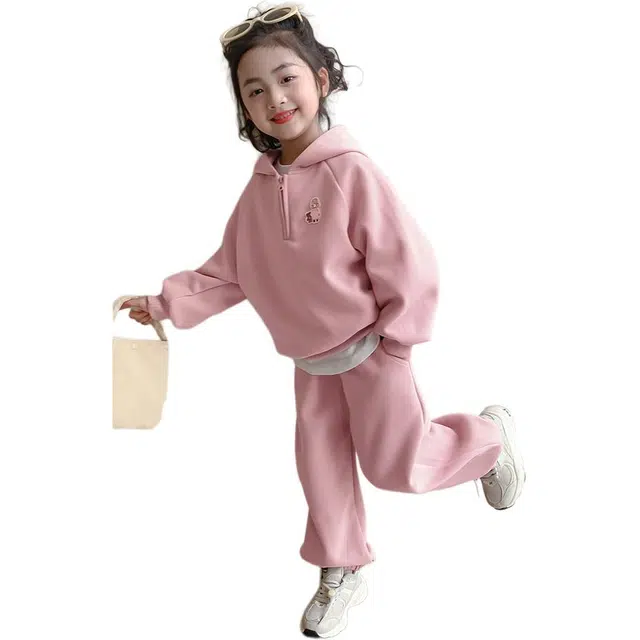 米囹休闲运动套装 洋气时髦春秋款纯色 儿童款