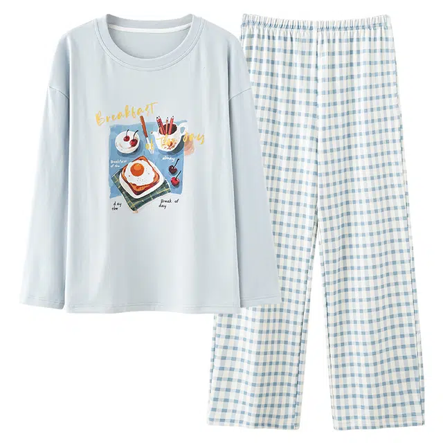 俏薇妮 德绒长袖秋冬季加厚保暖家居服可外穿睡衣套装 女款