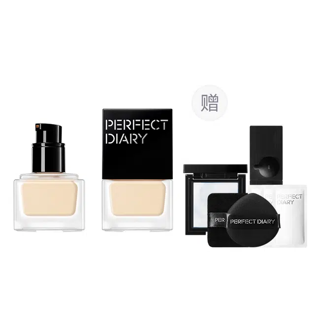 完美日记 透光瓶仿生膜养肤粉底液持妆版上妆即养护干皮油皮持妆遮瑕精华乳霜 不卡粉不脱妆抗氧化持久控油无瑕气色磨皮细腻服帖自然雾面