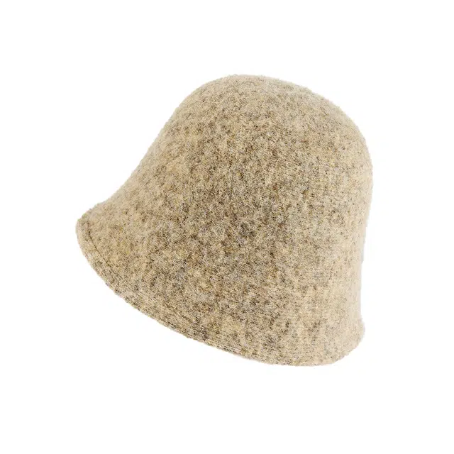 稻草人 韩版纯色毛绒高级感百搭素颜显脸小 聚酯纤维 渔夫帽 女款