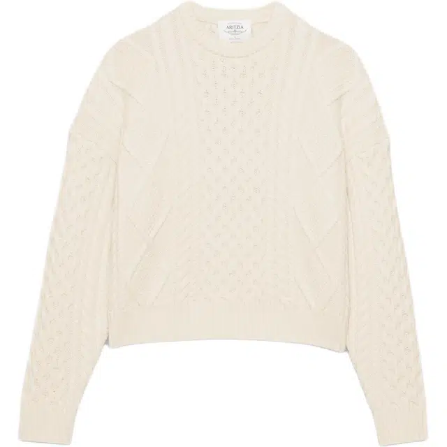 ARITZIA FW25 Heritage Knit Merino Wool Crew Hi-hip Sweater