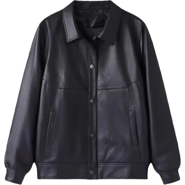 潞优野 潞优野复古风格经典设计时尚机车真皮简约大码绵羊皮夹克外套短款皮衣 女款