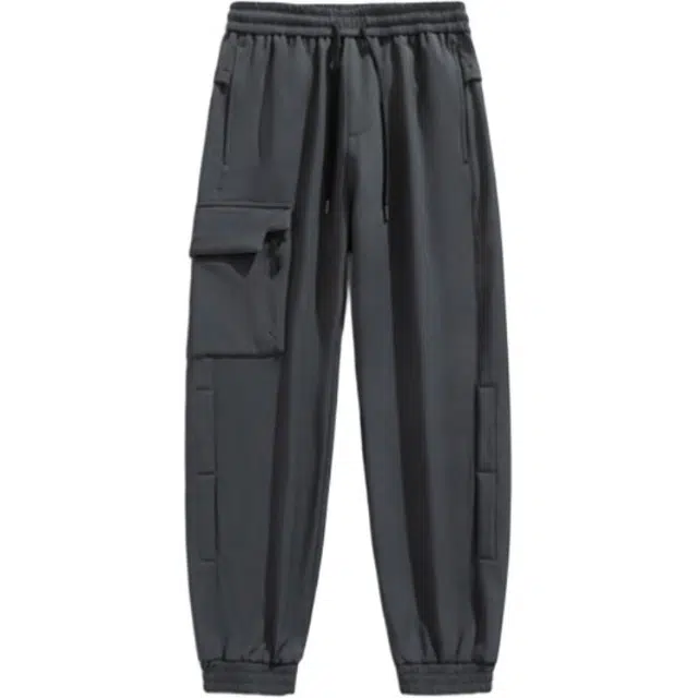 海尔斯 简约百搭高街舒适束脚中腰宽松系带休闲裤 男款