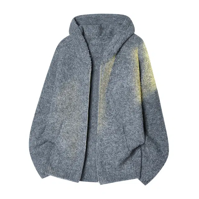 棉基因 美式复古高级感连帽基础款简约慵懒风宽松保暖舒适休闲百搭纯色学院风优雅针织毛衣 男女同款