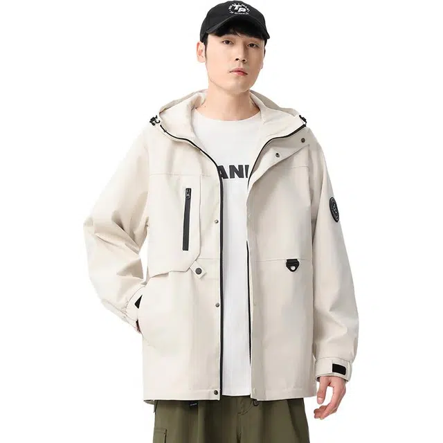 羽浅 防水防风冲锋衣春秋冬季潮牌外套机能软壳登山服夹克 男款