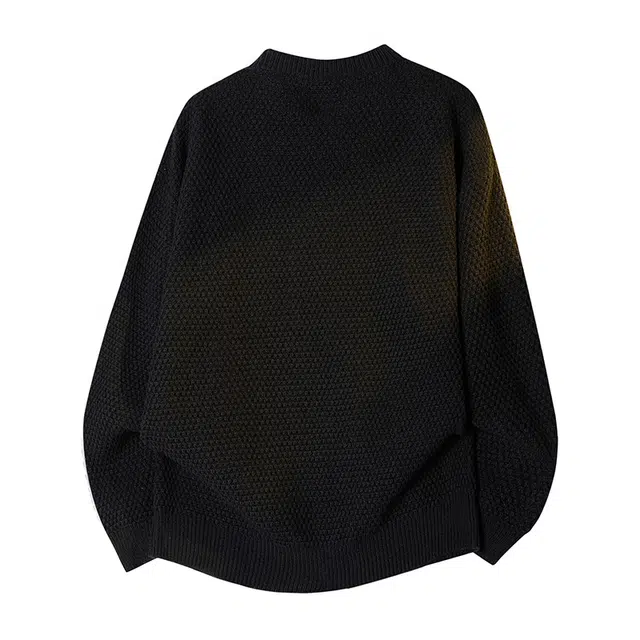 棉基因 老钱风复古高街设计款高级感针织打底上衣简约时尚圆领休闲百搭长袖毛衣 男女同款