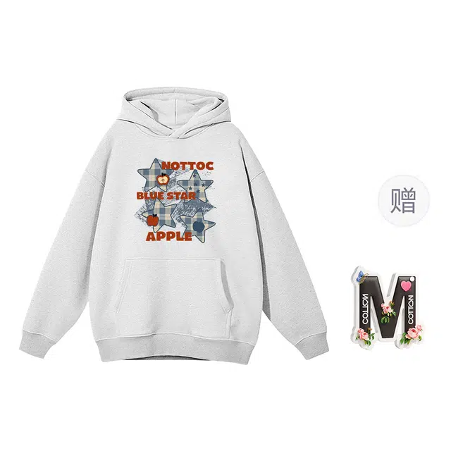 棉购 美式连帽印花潮流外套卫衣 女款