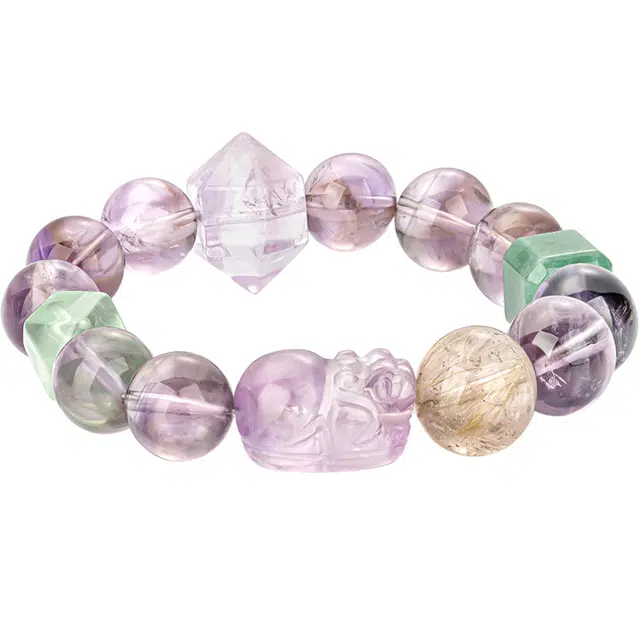 【福运至来】 老庙 招财貔貅转运珠 轻奢时尚高级感显气质 小众设计 日常通勤百搭礼盒#好运天然 紫水晶 手串 男女同款情侣款