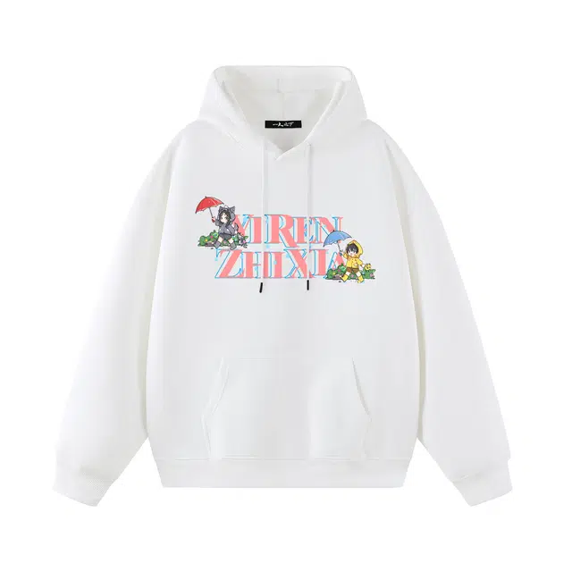 一人之下 美式潮流高街运动风显瘦休闲宽松高级感连帽时尚百搭情侣款日常通勤套头卫衣 男女同款