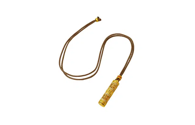 克拉日记 滴油布绳新中式国潮复古轻奢随身佛女时尚精致小众高级感气质百搭长款毛衣链锁骨链礼盒 合金 项链 男女同款情侣款