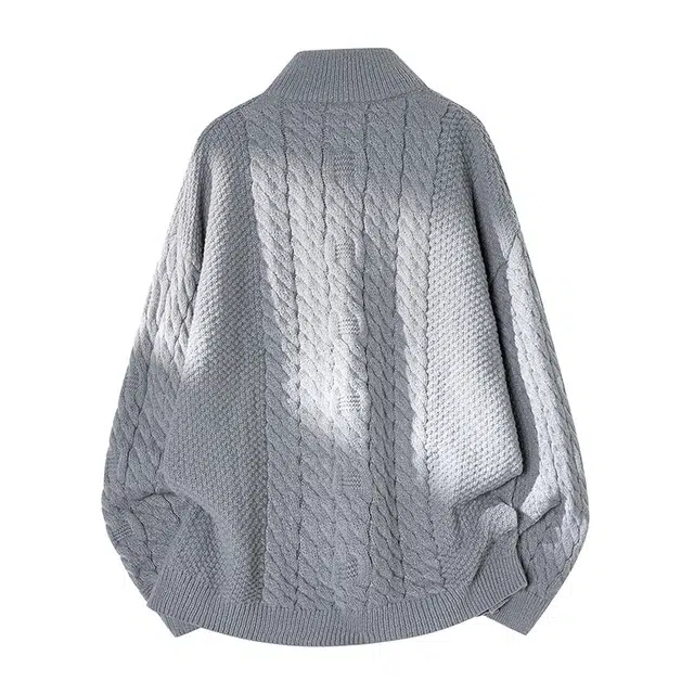 棉基因 文艺风不规矩结构设计款慵懒纯色潮流百搭打底针织上衣保暖防寒时尚宽松休闲毛衣 男女同款