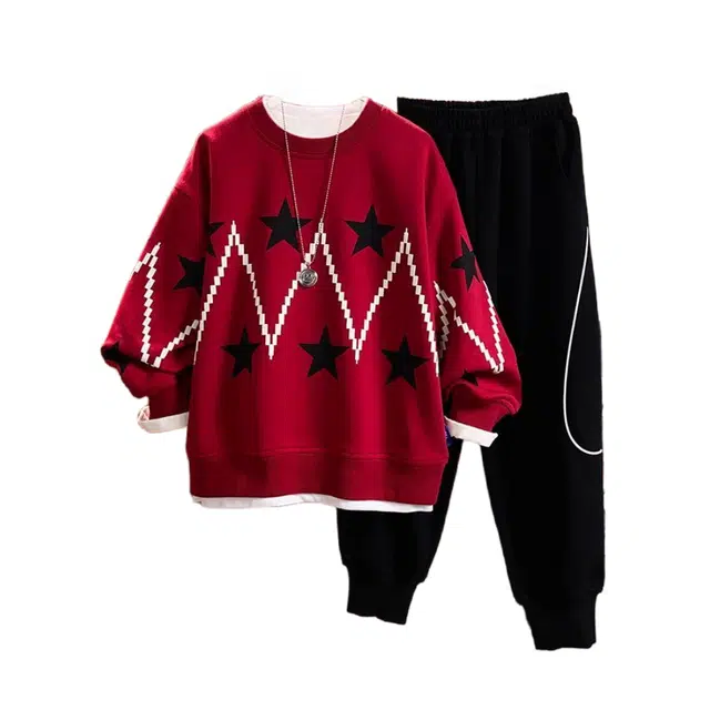 吉姆沃克休闲运动套装 中大童春秋款男孩儿童帅气卫衣两件套时尚潮