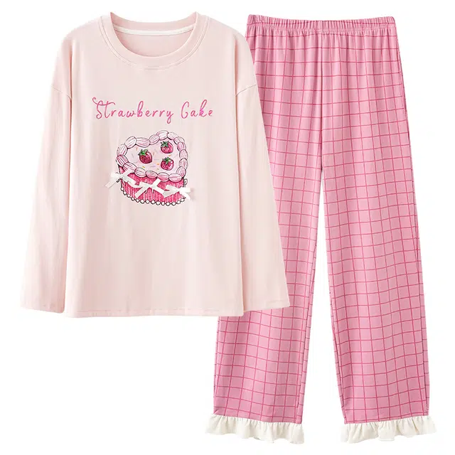 俏薇妮 德绒秋冬高级加绒加厚保暖抗静电长袖家居服睡衣套装 女款