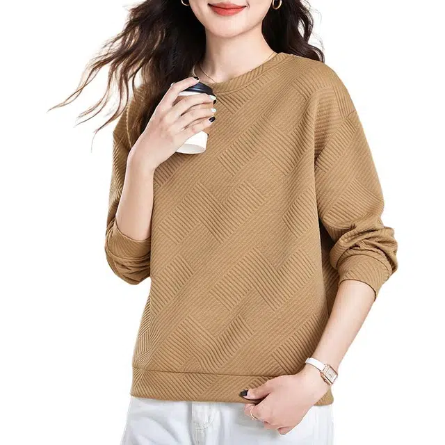 缪斯的诱惑 美式复古基础款高街纯色简约多巴胺时尚潮流百搭亲肤舒适打底衫宽松显瘦休闲户外春秋通勤落肩长袖圆领套头卫衣 女款