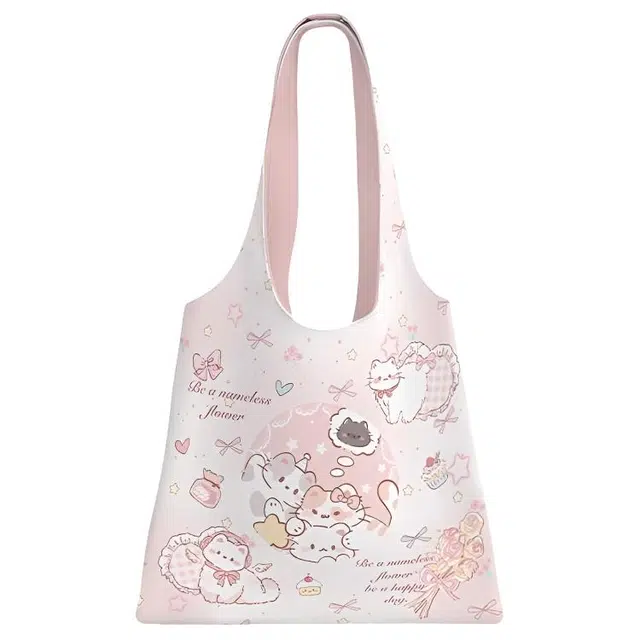 奥松 花朵轻盈可爱上班通勤高级感 绒面科技布 单肩包 常规 女款 粉色