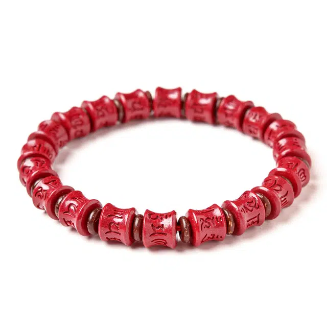 灵菲 事业攀升高含量紫金砂竹节 新中式国潮复古显白 平安多福财运享通 #好运 礼盒 朱砂 手串 男女同款情侣款