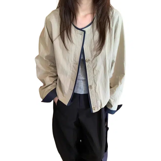 小卷要加油 设计感韩版宽松显瘦百搭休闲外套女上衣夹克 女款