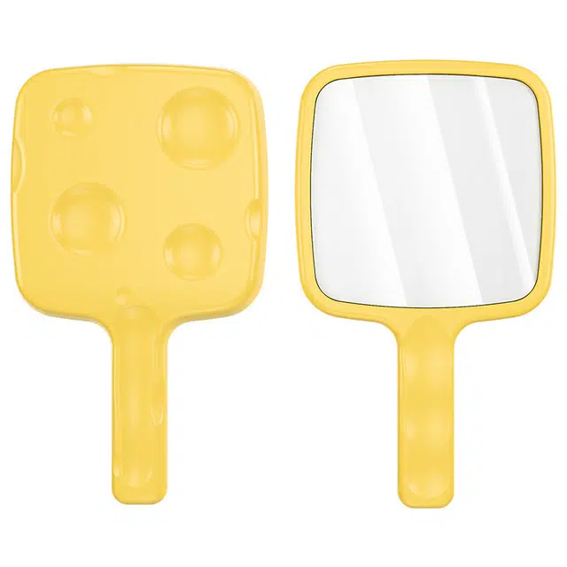 顽顽奶酪手柄化妆镜随身便携手持镜高清化妆镜小巧