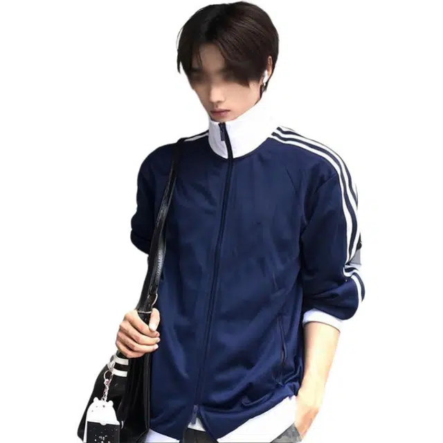 单爵 韩系三条杠短款外套男秋季立领条纹开衫美式休闲卫衣 男女同款