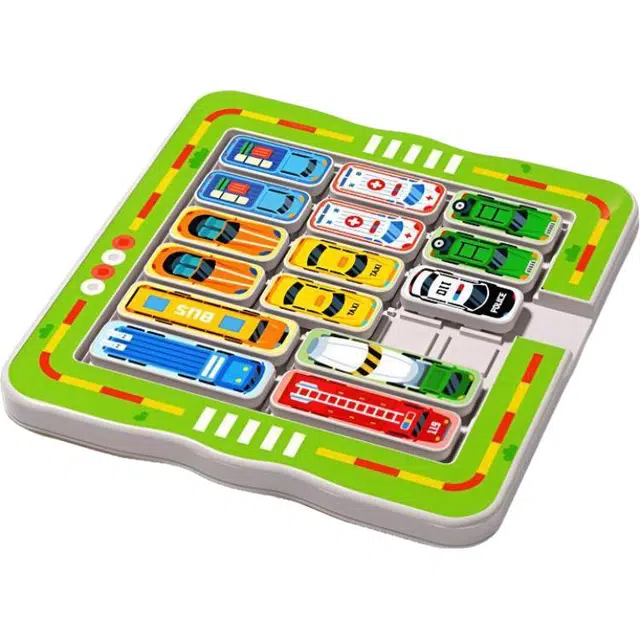 图米鱼 卡通移车出库汽车华容道磁性滑动数字儿童益智 思维训练玩具