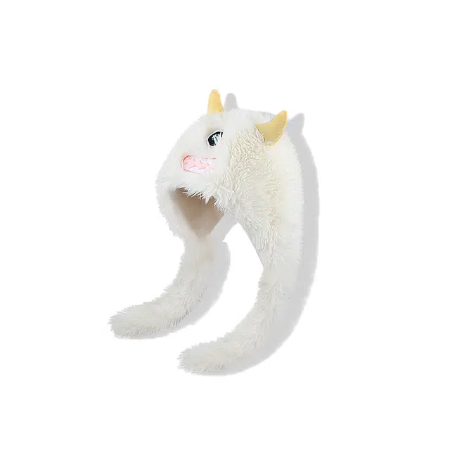 【秋冬必备~丑萌怪兽】 攸委 可爱搞怪趣味大眼萌毛绒帽子女冬季保暖防寒护耳 涤纶 学生时尚百搭套头冷帽绒线帽雷锋帽 男女同款情侣款