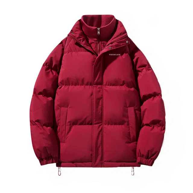 太子龍 港风潮流时尚假两件连帽棉衣立领面包服保暖加厚青少年棉袄外套上衣棉服 男女同款