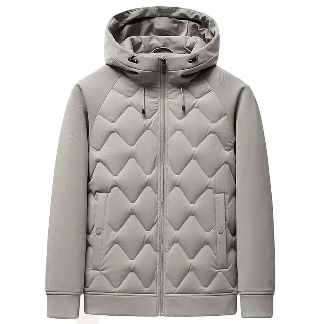 雅鹿 男短款日常连帽商务休闲中年男士轻奢轻便保暖防寒防风外套羽绒服 男款