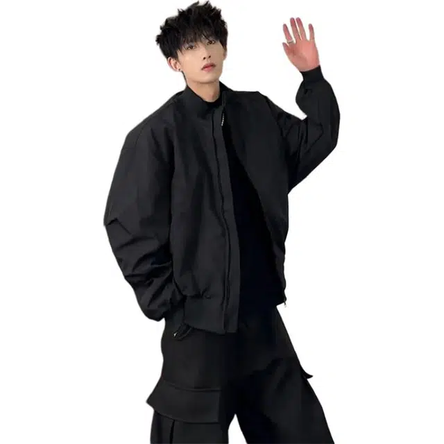 单爵 短款飞行员外套男秋季潮牌美式廓形三防立领夹克 男女同款