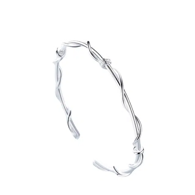 优态 编织绕线开口不规则几何简约 铜合金 手镯 女款