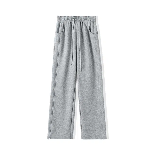 重磅基础 格雷系穿搭！秋冬加绒版保暖香蕉裤高腰垂感宽松直筒卫裤舒适好穿显瘦百搭运动休闲裤 女款