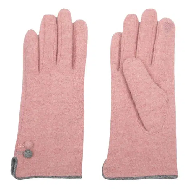 恒源祥 品牌时尚单层保暖防风骑车户外滑雪开车护手触屏 羊毛 绒线手套 女款