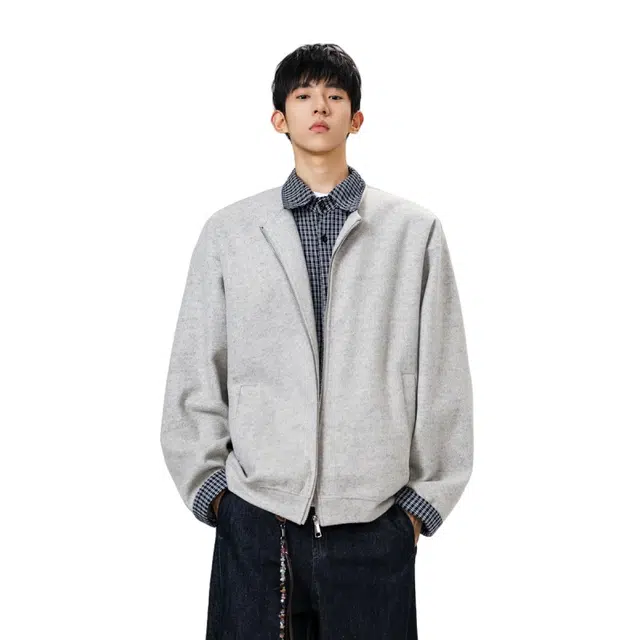 加荣 美式复古假两件拼接宽松百搭休闲松弛感老钱风长袖时尚高级感夹克外套 男女同款