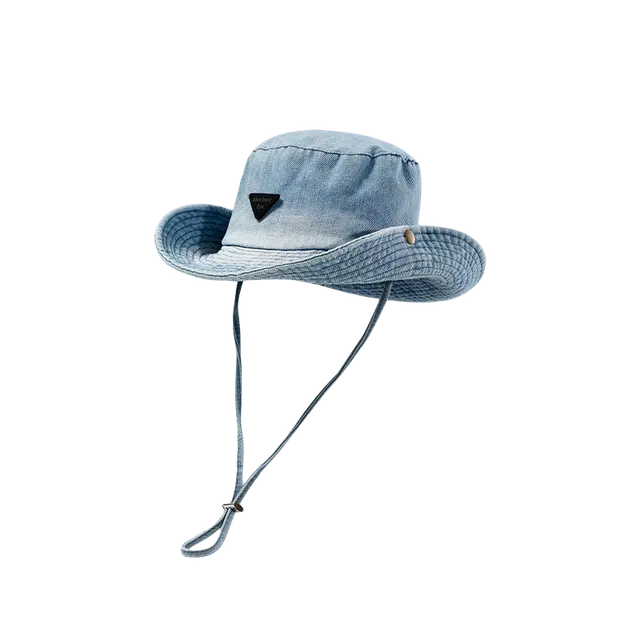 杨同学 日系复古水洗 扎染大帽檐显白显脸小遮阳防晒 涤纶 渔夫帽 女款 浅蓝/深蓝/黑色