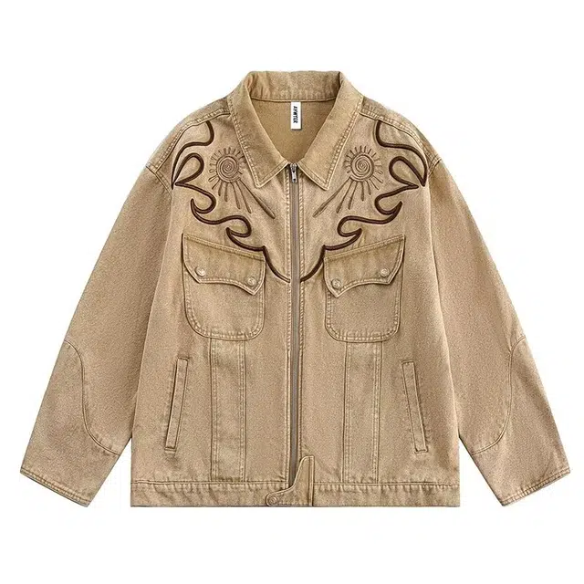 木木兔 美式麂皮绒立领宽松休闲百搭潮牌外套复古痞帅夹克 男款