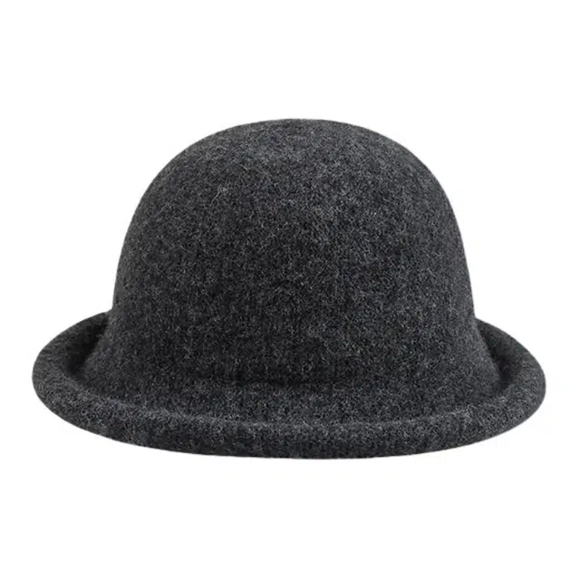 【通勤出街必备】 攸委 卷边圆顶小礼帽女秋冬季保暖大头围显脸小加厚 氨纶混纺 轻奢高级感赫本风百搭千金帽时尚渔夫帽 男女同款情侣款