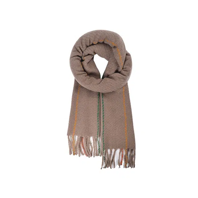 雅鹿优选 秋冬仿羊绒提花复古腰果民族风外搭保暖礼盒装 聚酯纤维 绒线围巾 男女同款情侣款