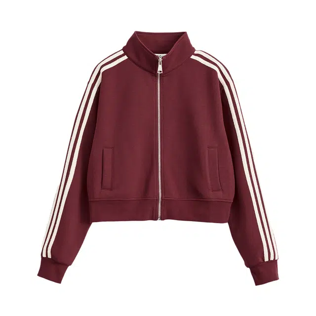 米子旗 短款拉链开衫百搭宽松型通勤风卫衣 女款