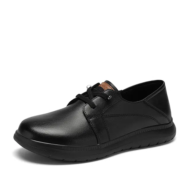 足力健 皮鞋 合成革牛剖层革 舒适 经典 时尚 简约 耐磨 防滑 百搭 透气 柔软 休闲单鞋 女