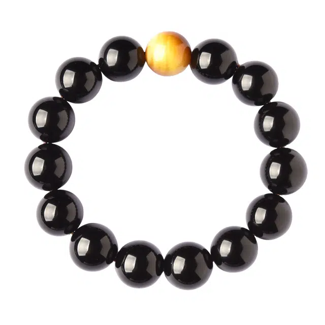 【为他请一道守护】 灵菲 国潮风招财转运黄虎眼佛珠 旺事业学业飞黄腾达 诸事顺利圆满幸福 #好运 黑曜石 手串 男款