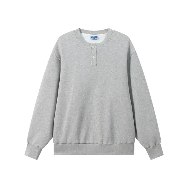 江南先生 流浪者之歌 恒温暖皮挺括华夫格亨利领秋包针绣休闲上衣卫衣 男女同款